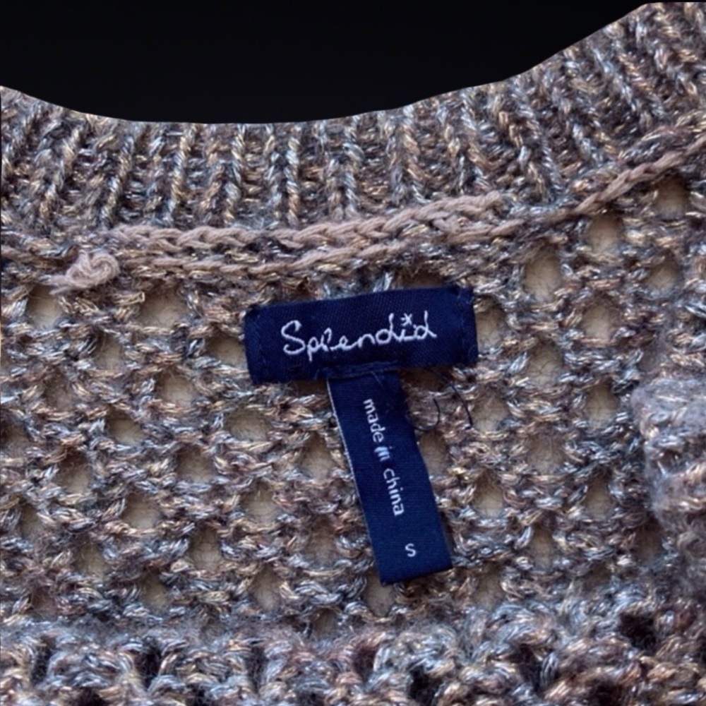 Splendid Sweater Metallic Wool Blend Textured Knit | Sparkle Luxe - Picture 3 of 11